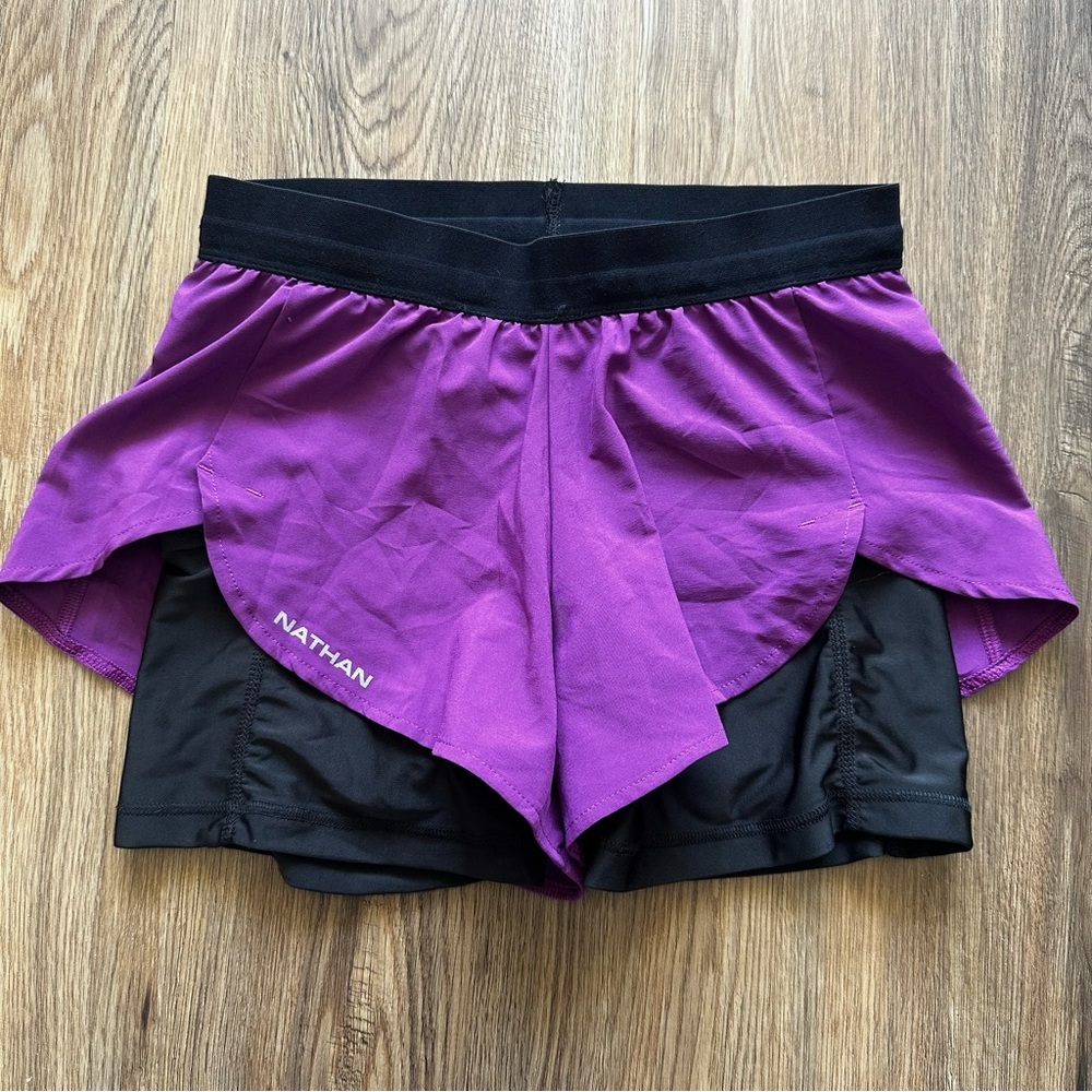 Nathan Womens Front Runner Running Shorts 2.0 Plum Purple XS 5”‎ Lined Pockets